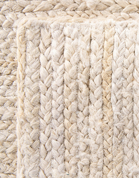 White 8' x 10' Braided Jute Rectangle Area Rug 100% Jute Hand Braided Natural Eco-Friendly Boho Style Carpet for Living Rooms Dining Office Space Dorms for Sale at Rug Engine