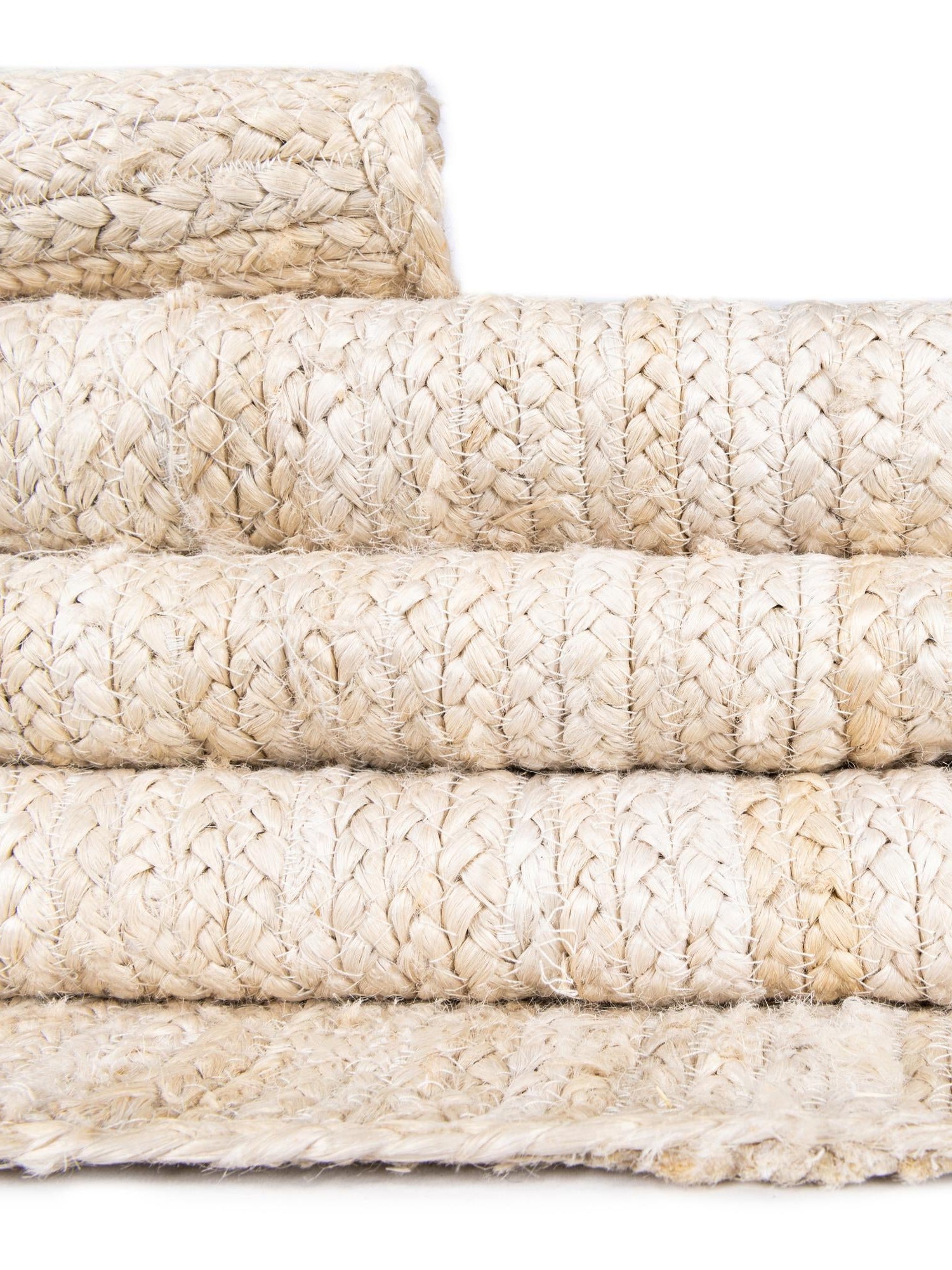 White 7' 1 x 10' Braided Jute Rectangle Area Rug 100% Jute Hand Braided Natural Eco-Friendly Boho Style Carpet for Living Rooms Dining Office Space Dorms for Sale at Rug Engine