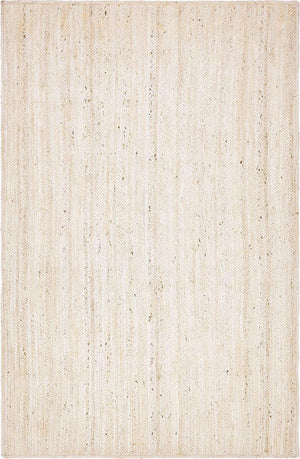 White 5' 1 x 8' Braided Jute Rectangle Rug