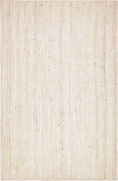 White 5' 1 x 8' Braided Jute Rectangle Rug