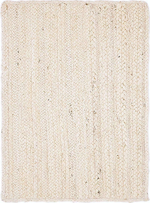 White 2' x 3' 1 Braided Jute Rectangle Rug