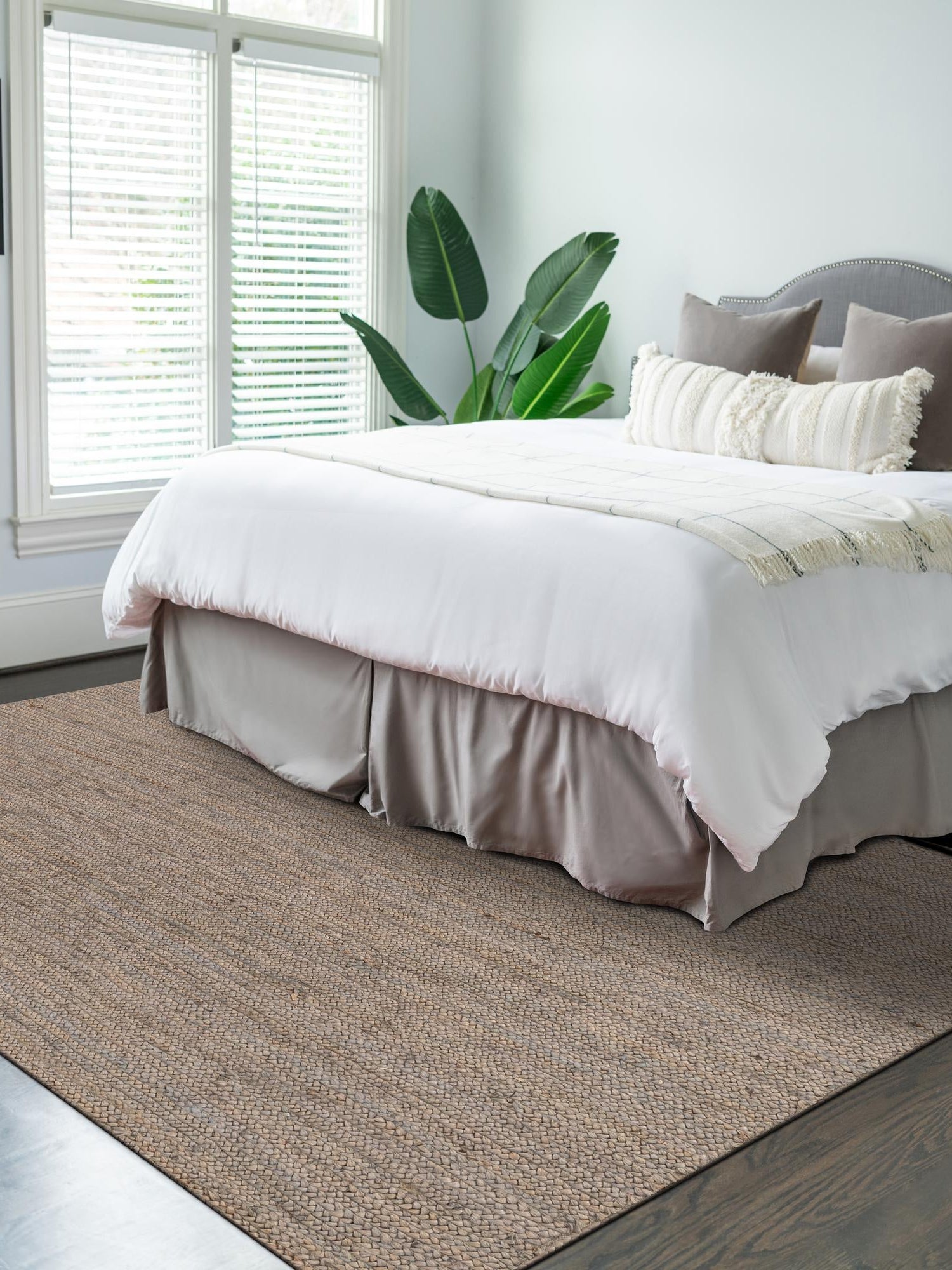 Gray 3' 3 x 5' 1 Braided Jute Rectangle Area Rug 100% Jute Hand Braided Natural Eco-Friendly Boho Style Carpet for Living Rooms Dining Office Space Dorms for Sale at Rug Engine