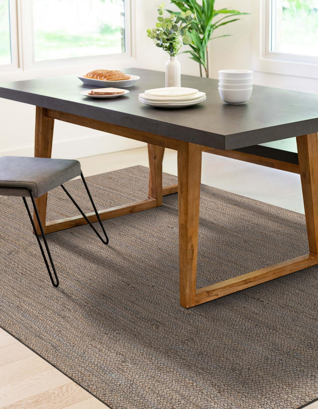 Gray 8' x 10' Braided Jute Rectangle Rug