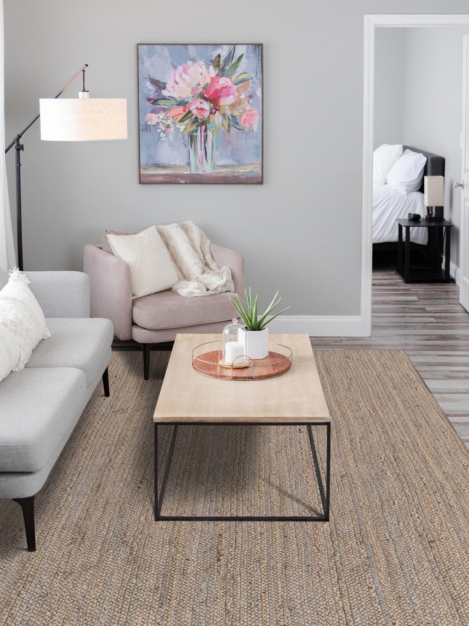 Gray 7' 1 x 10' Braided Jute Rectangle Area Rug 100% Jute Hand Braided Natural Eco-Friendly Boho Style Carpet for Living Rooms Dining Office Space Dorms for Sale at Rug Engine
