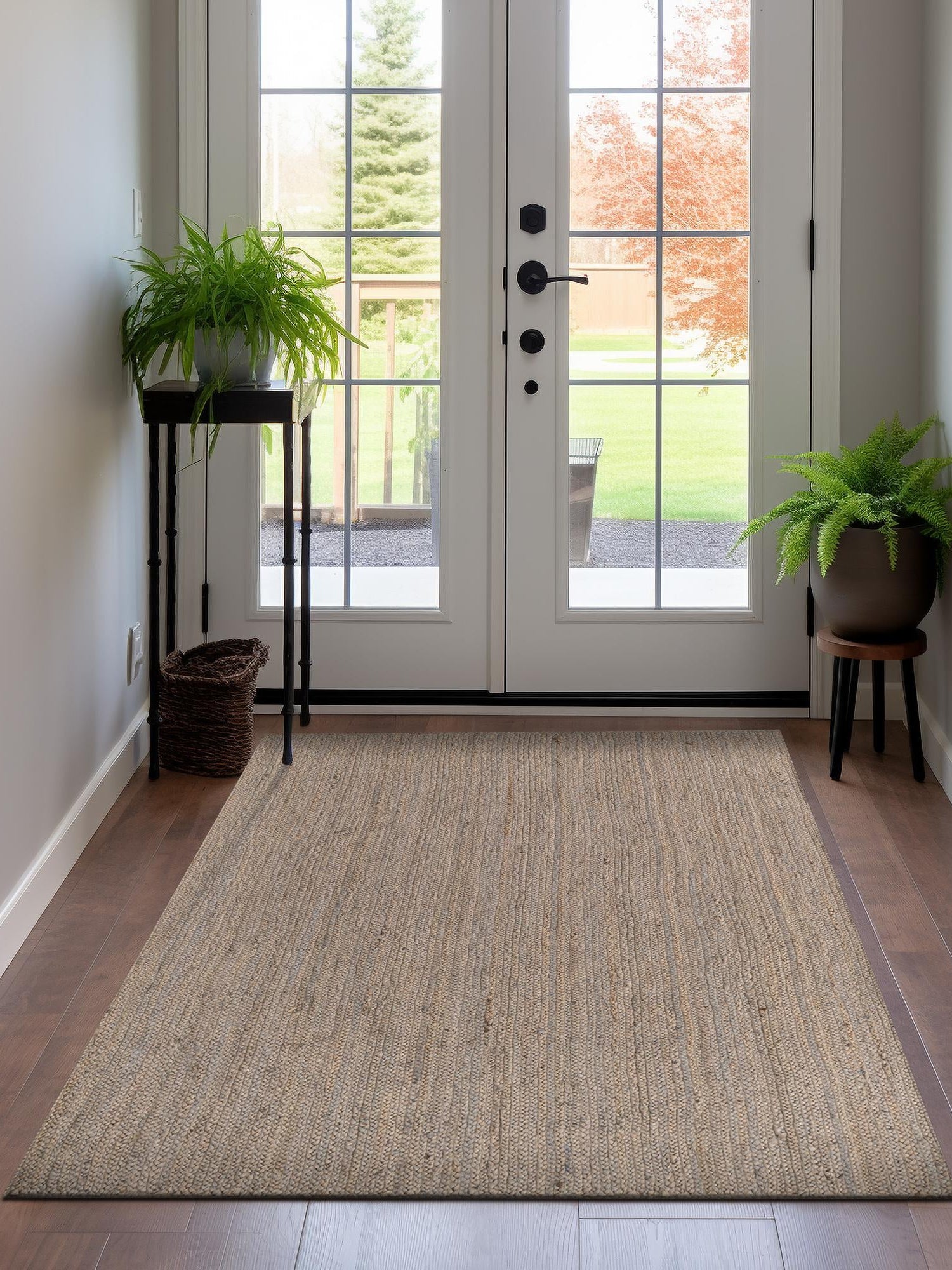 Gray 3' 3 x 5' 1 Braided Jute Rectangle Area Rug 100% Jute Hand Braided Natural Eco-Friendly Boho Style Carpet for Living Rooms Dining Office Space Dorms for Sale at Rug Engine