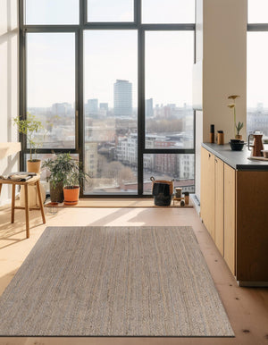 Gray 5' 1 x 8' Braided Jute Rectangle Rug