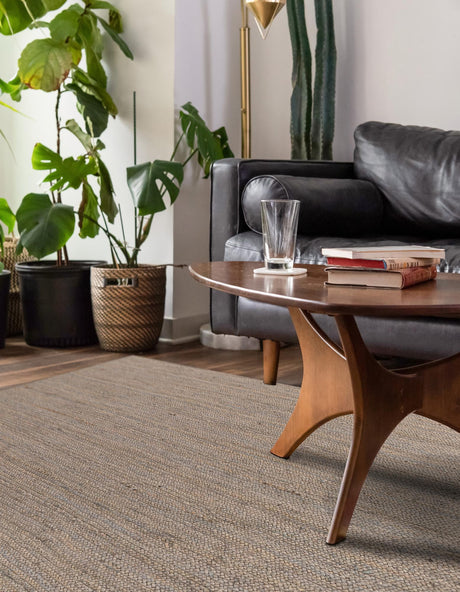 Gray 8' x 10' Braided Jute Rectangle Area Rug 100% Jute Hand Braided Natural Eco-Friendly Boho Style Carpet for Living Rooms Dining Office Space Dorms for Sale at Rug Engine