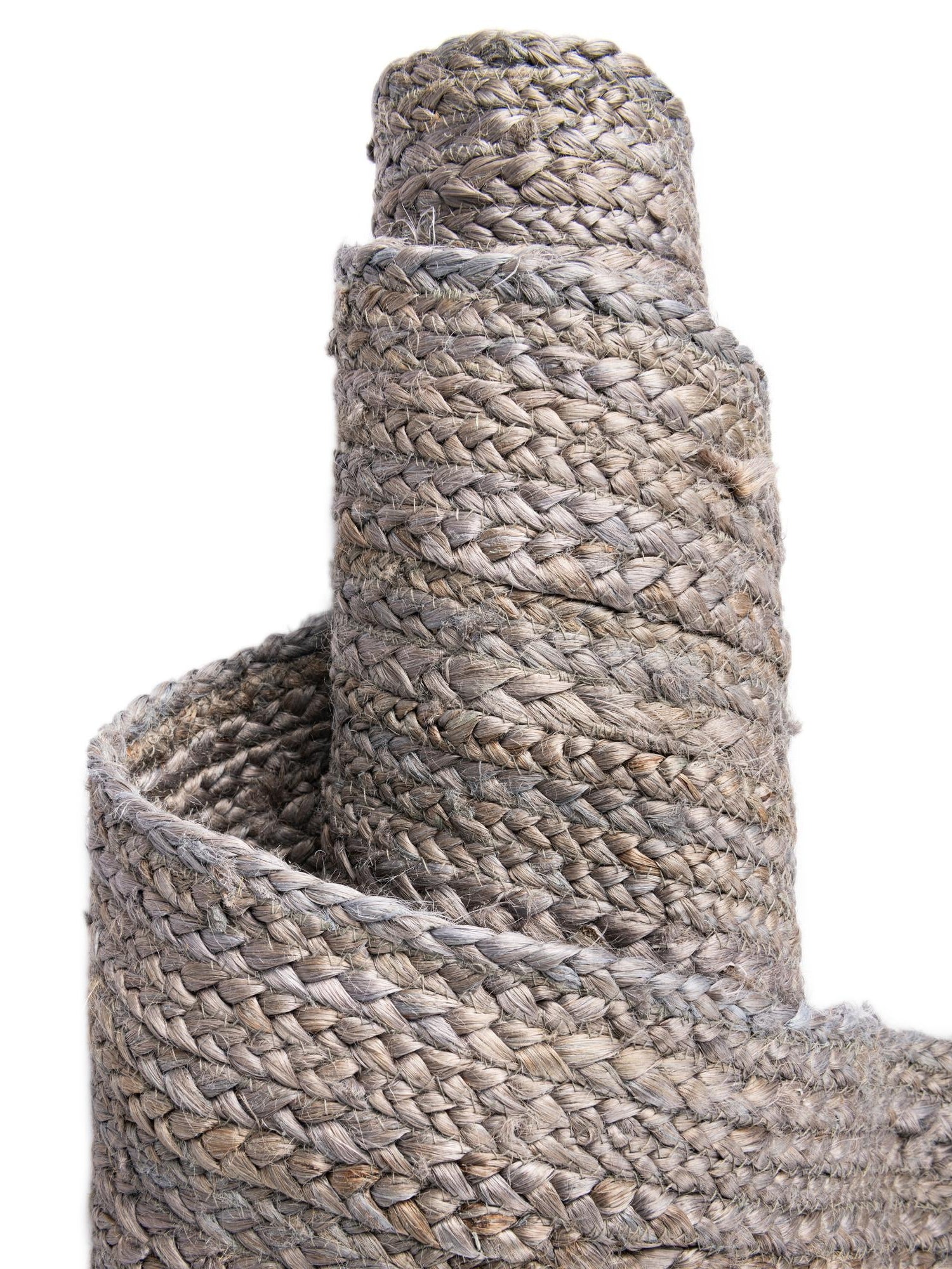 Gray 4' 1 x 6' 1 Braided Jute Rectangle Area Rug 100% Jute Hand Braided Natural Eco-Friendly Boho Style Carpet for Living Rooms Dining Office Space Dorms for Sale at Rug Engine