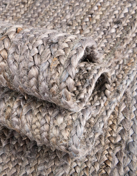 Gray 10' x 14' 1 Braided Jute Rectangle Area Rug 100% Jute Hand Braided Natural Eco-Friendly Boho Style Carpet for Living Rooms Dining Office Space Dorms for Sale at Rug Engine