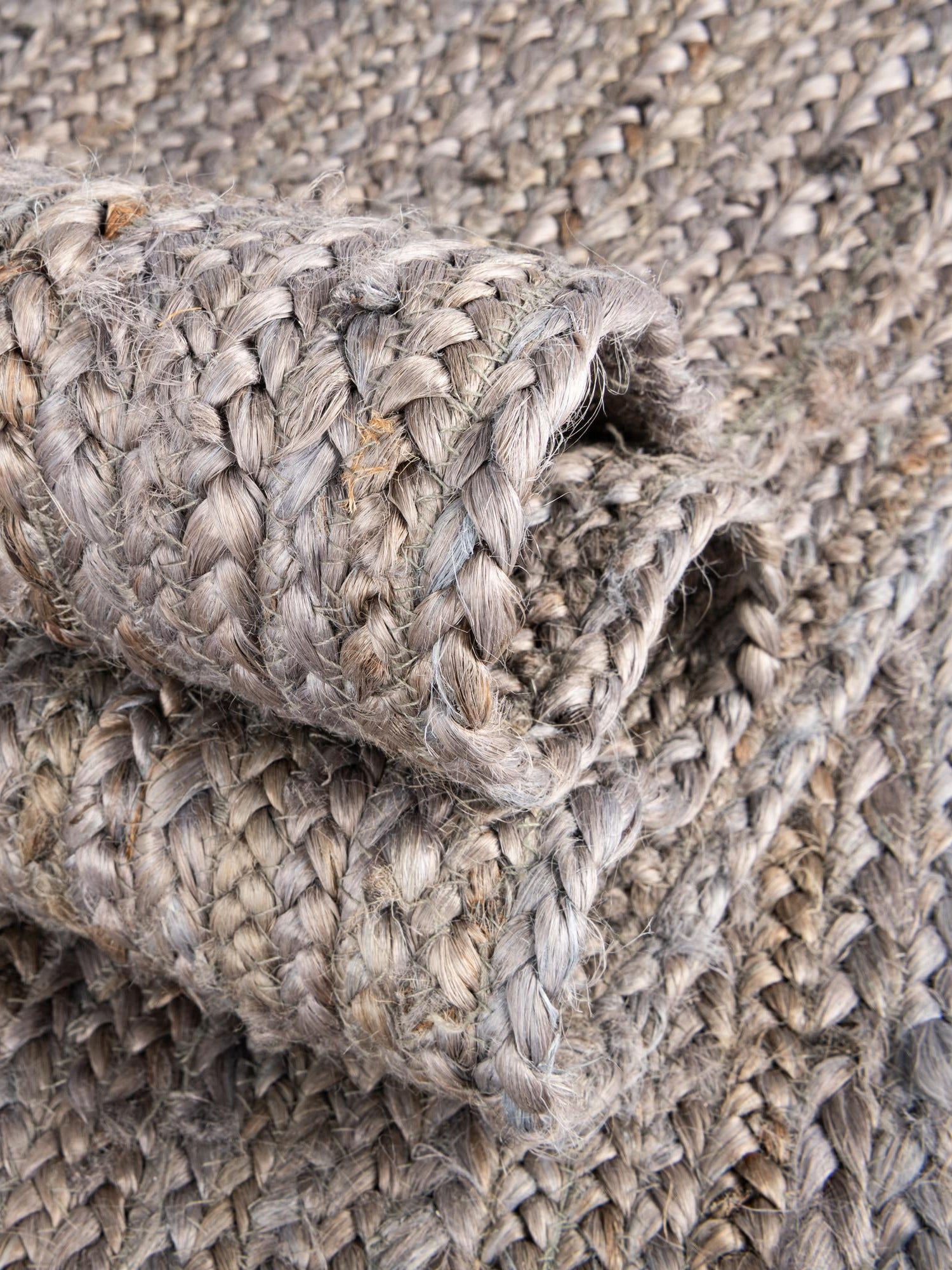 Gray 6' 1 x 9' Braided Jute Rectangle Area Rug 100% Jute Hand Braided Natural Eco-Friendly Boho Style Carpet for Living Rooms Dining Office Space Dorms for Sale at Rug Engine