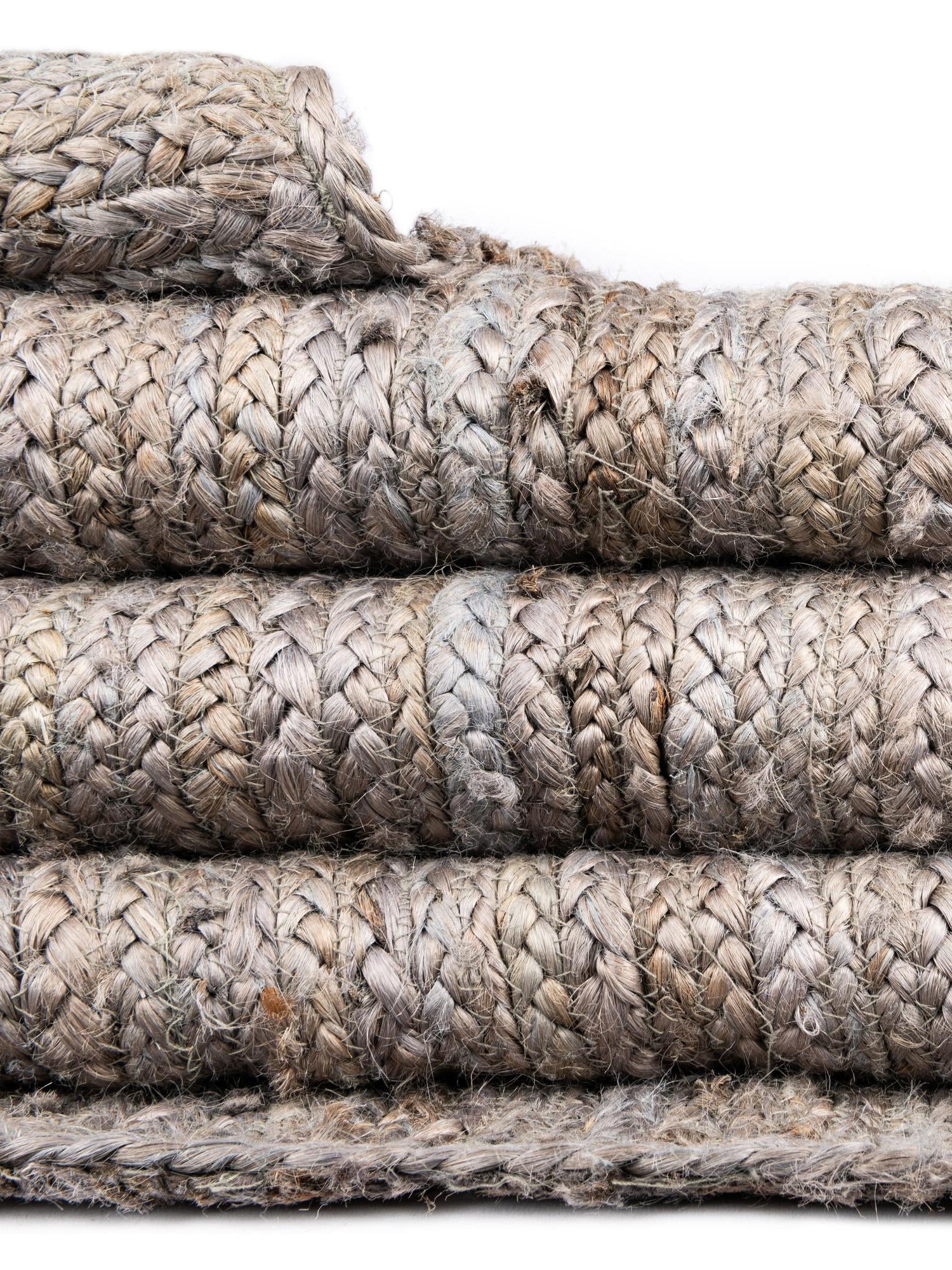 Gray 6' 1 x 9' Braided Jute Rectangle Area Rug 100% Jute Hand Braided Natural Eco-Friendly Boho Style Carpet for Living Rooms Dining Office Space Dorms for Sale at Rug Engine