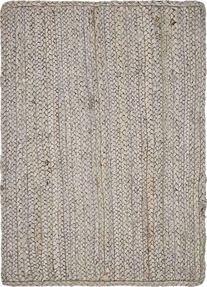 Gray 2' x 3' 1 Braided Jute Rectangle Rug