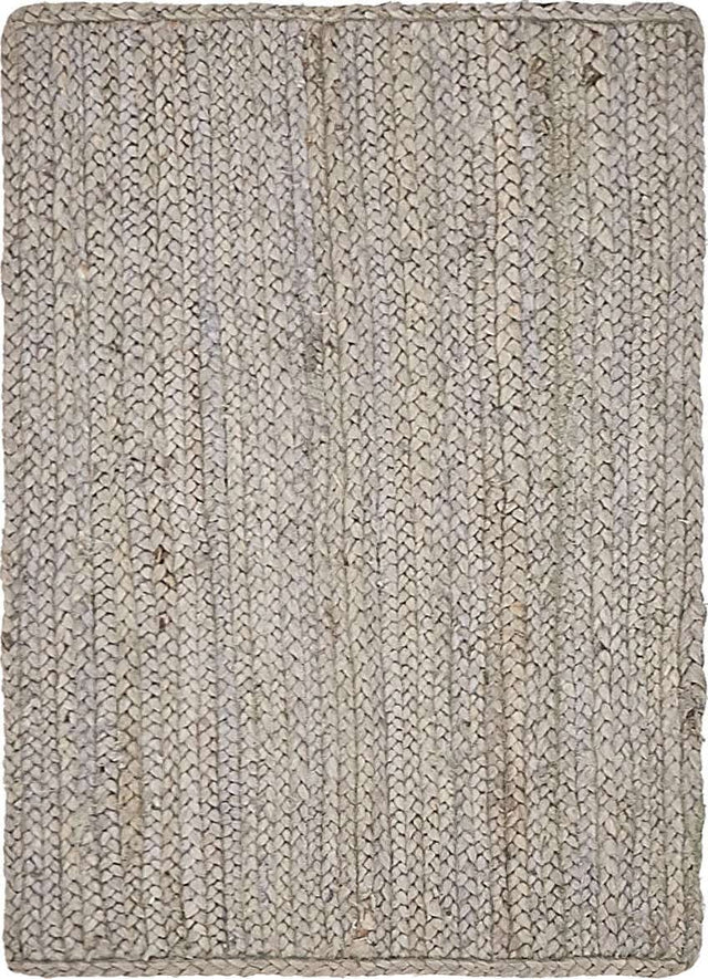 Gray 2' x 3' 1 Braided Jute Rectangle Rug