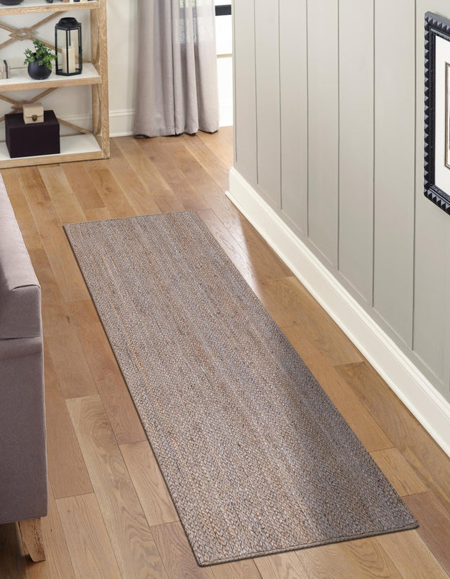 Gray 3' x 6' 1 Braided Jute Runner Rug