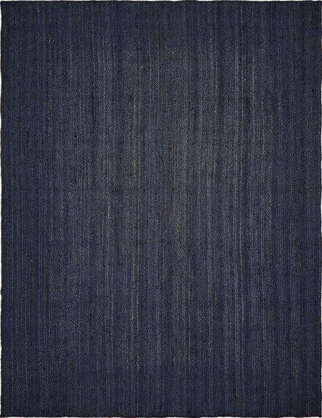 Navy Blue 9' x 12' Braided Jute Rectangle Rug