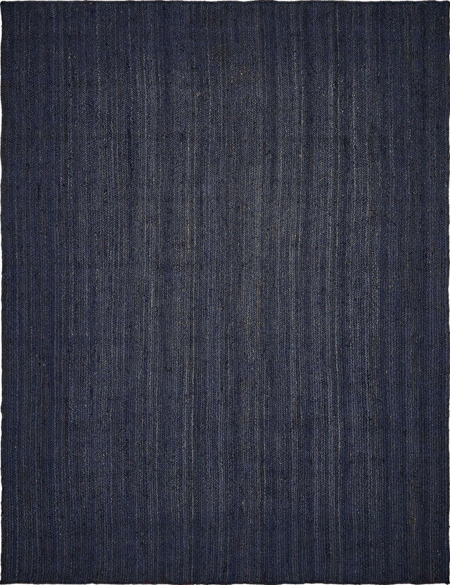 Navy Blue 9' x 12' Braided Jute Rectangle Rug