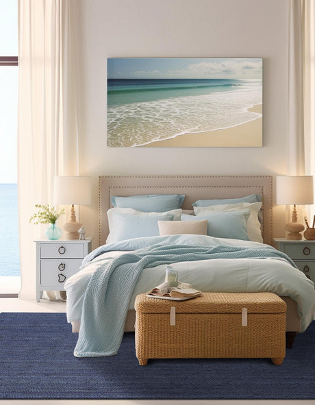 Navy Blue 9' x 12' Braided Jute Rectangle Area Rug 100% Jute Hand Braided Natural Eco-Friendly Boho Style Carpet for Living Rooms Dining Office Space Dorms for Sale at Rug Engine