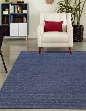 Navy Blue 9' x 12' Braided Jute Rectangle Rug
