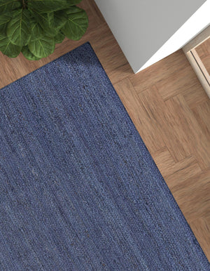Navy Blue 8' x 10' Braided Jute Rectangle Rug