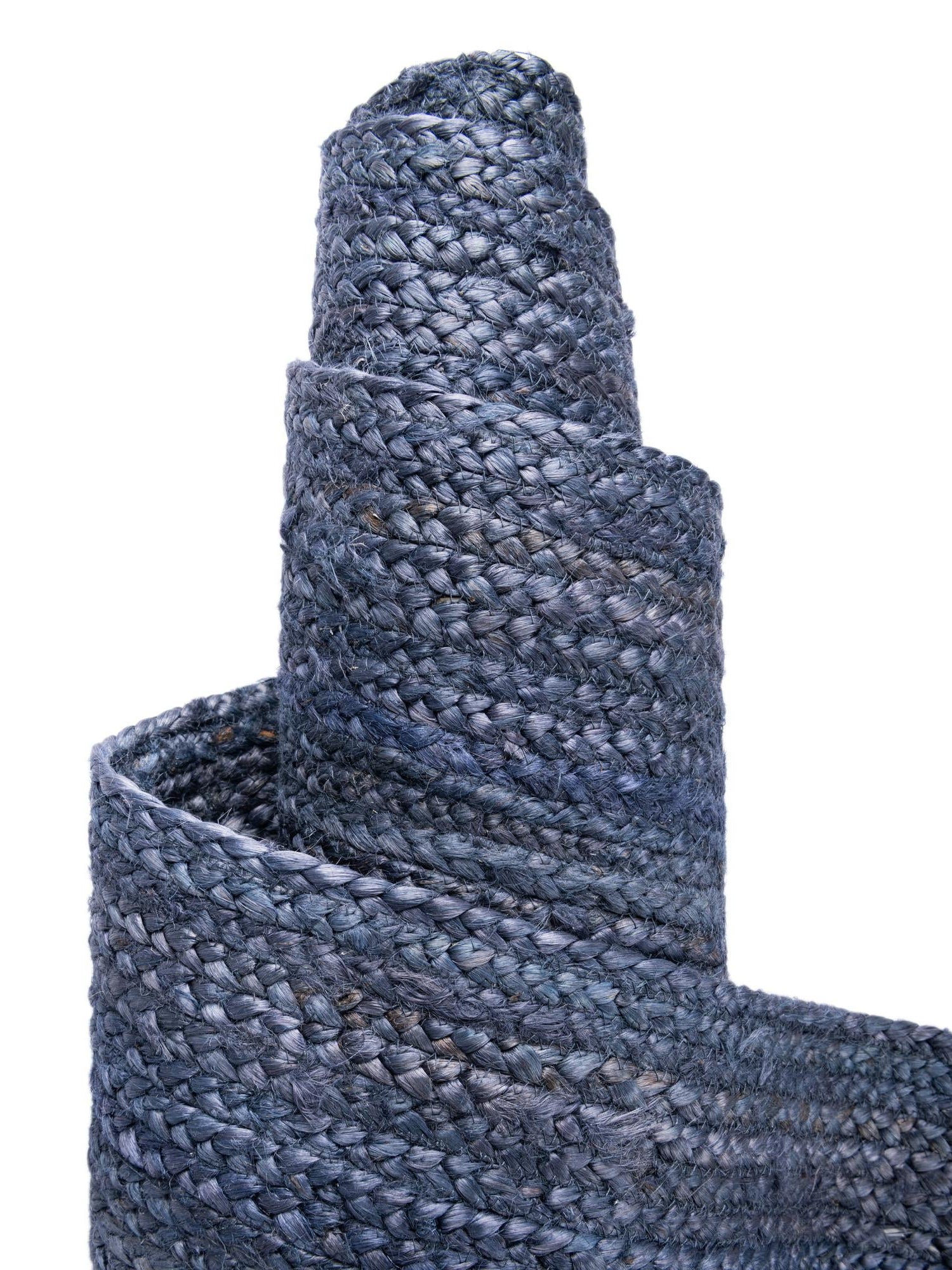 Navy Blue 6' 1 x 9' Braided Jute Rectangle Area Rug 100% Jute Hand Braided Natural Eco-Friendly Boho Style Carpet for Living Rooms Dining Office Space Dorms for Sale at Rug Engine