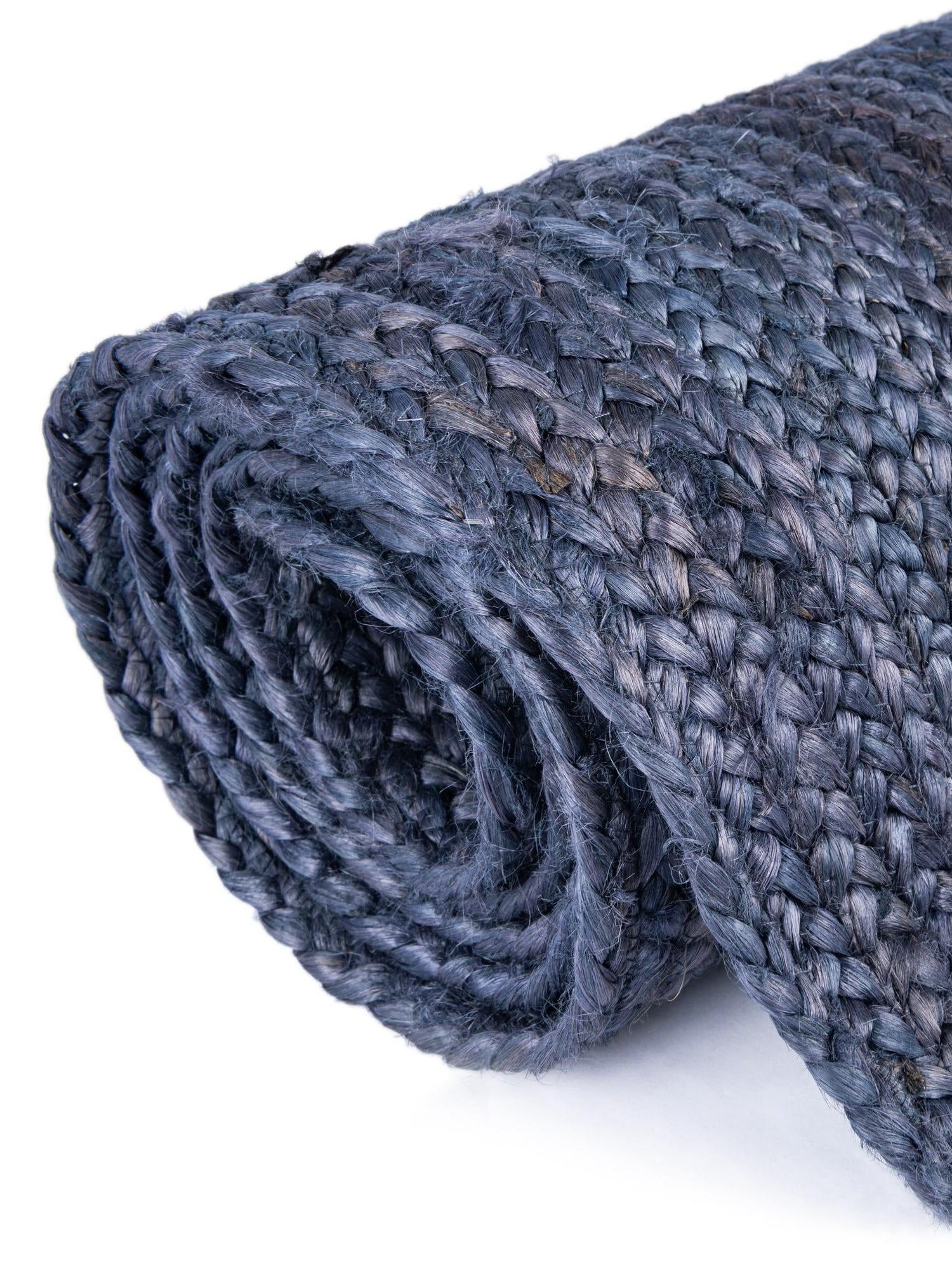 Navy Blue 6' 1 x 9' Braided Jute Rectangle Area Rug 100% Jute Hand Braided Natural Eco-Friendly Boho Style Carpet for Living Rooms Dining Office Space Dorms for Sale at Rug Engine
