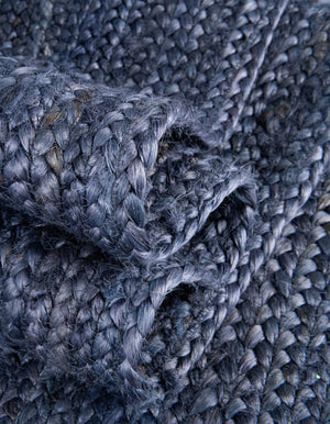 Navy Blue 6' 1 x 9' Braided Jute Rectangle Rug