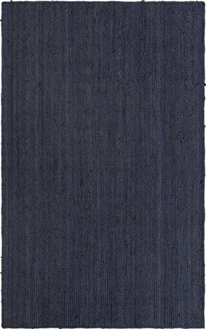 Navy Blue 5' 1 x 8' Braided Jute Rectangle Rug