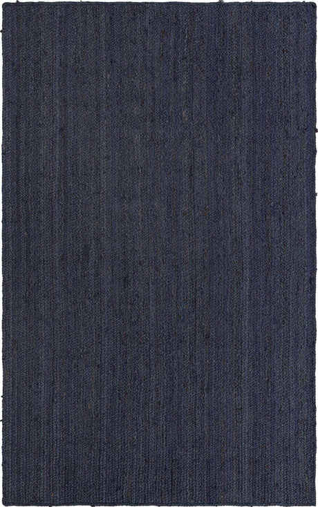 Navy Blue 5' 1 x 8' Braided Jute Rectangle Rug