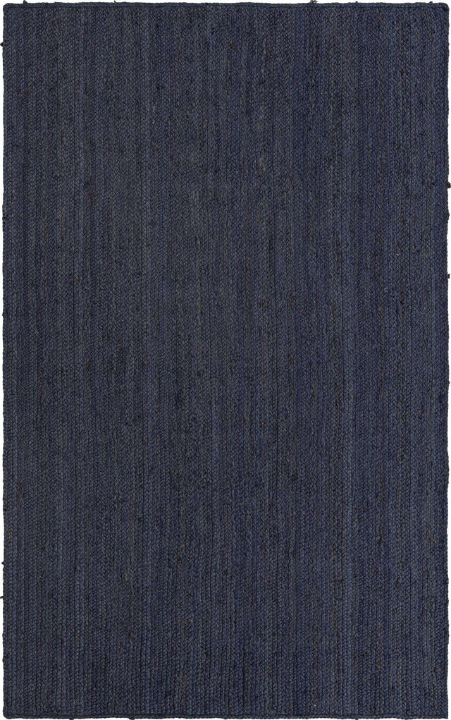 Navy Blue 5' 1 x 8' Braided Jute Rectangle Rug