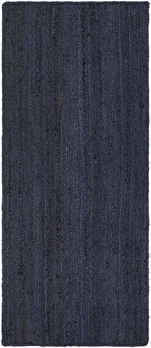 Navy Blue 3' x 6' 1 Braided Jute Runner Rug