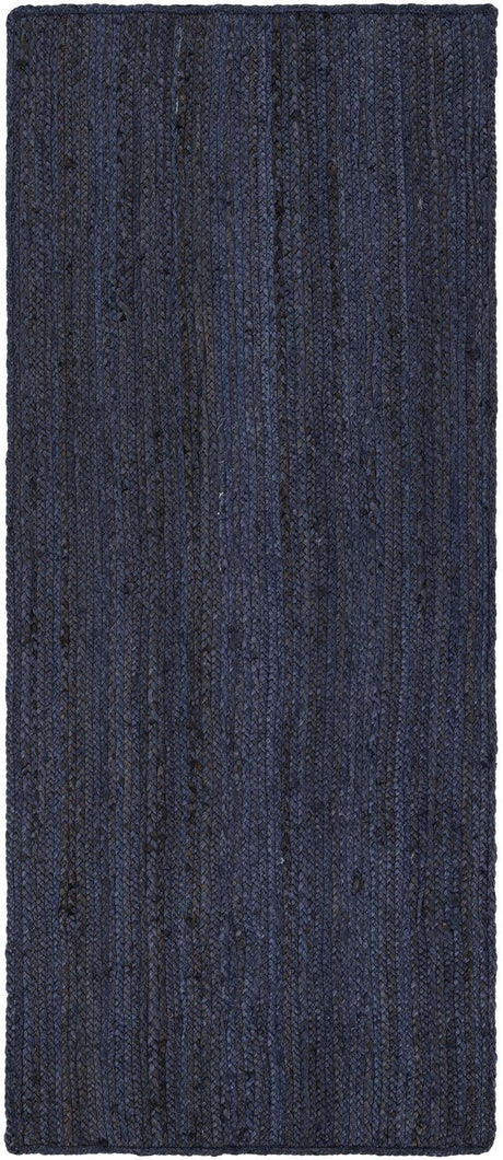 Navy Blue 3' x 6' 1 Braided Jute Runner Rug