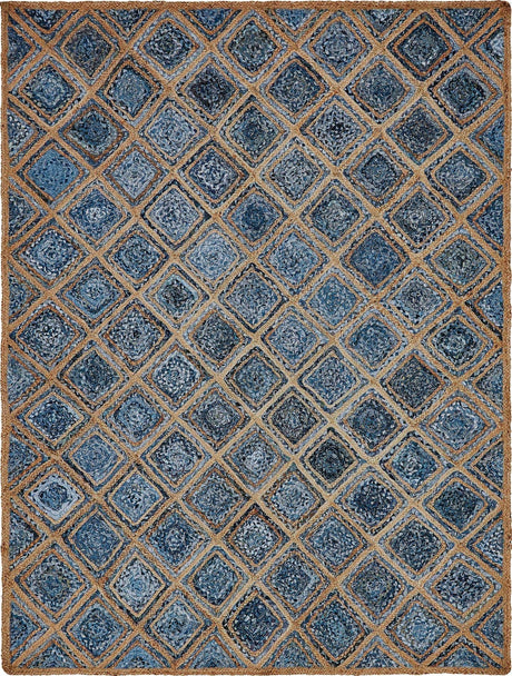 Blue 8' x 10' Braided Jute Rectangle Rug