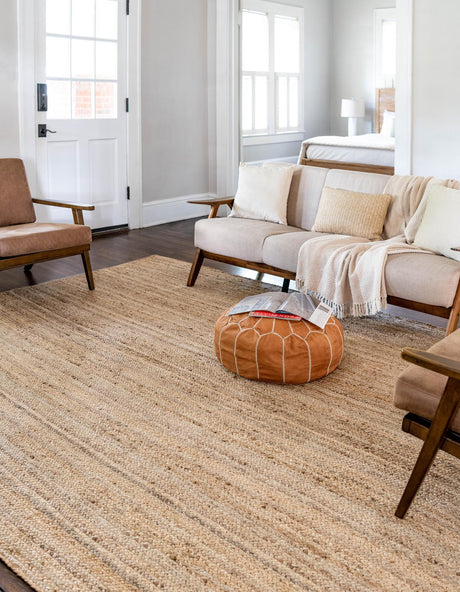 Natural 4' 1 x 6' 1 Braided Jute Rectangle Area Rug 100% Jute Hand Braided Natural Eco-Friendly Boho Style Carpet for Living Rooms Dining Office Space Dorms for Sale at Rug Engine