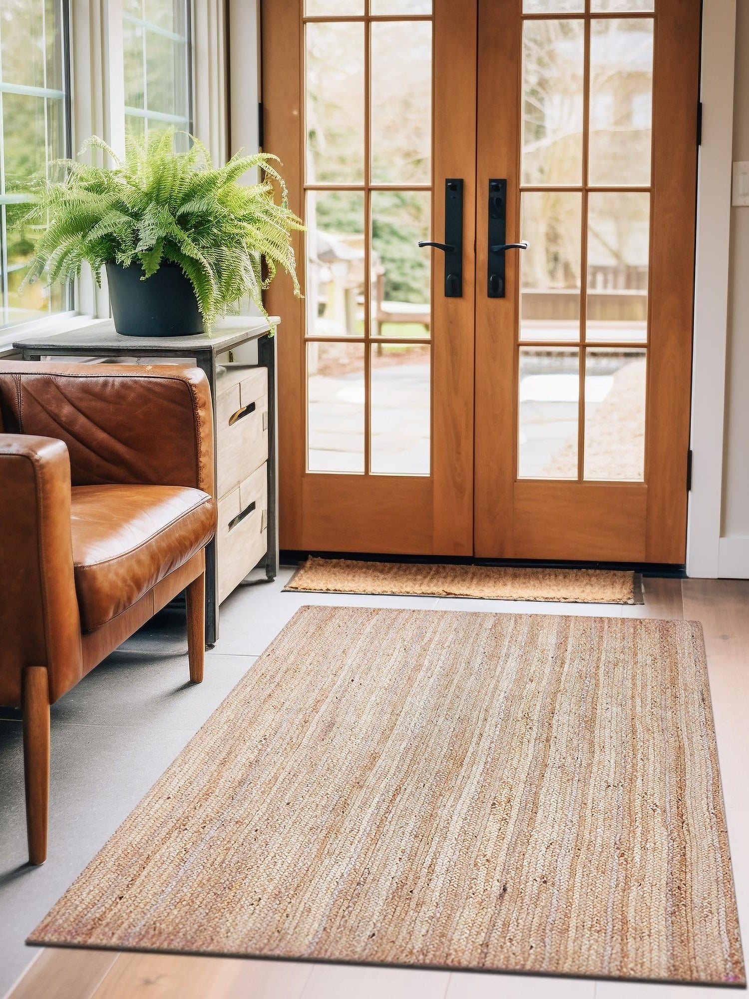 Natural 10' x 13' 1 Braided Jute Rectangle Area Rug 100% Jute Hand Braided Natural Eco-Friendly Boho Style Carpet for Living Rooms Dining Office Space Dorms for Sale at Rug Engine