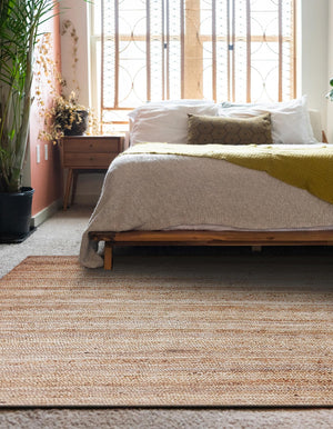 Natural 8' x 11' Braided Jute Rectangle Area Rug 100% Jute Hand Braided Natural Eco-Friendly Boho Style Carpet for Living Rooms Dining Office Space Dorms for Sale at Rug Engine