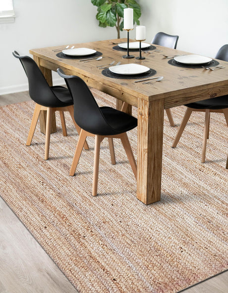 Natural 9' x 12' 2 Braided Jute Rectangle Area Rug 100% Jute Hand Braided Natural Eco-Friendly Boho Style Carpet for Living Rooms Dining Office Space Dorms for Sale at Rug Engine
