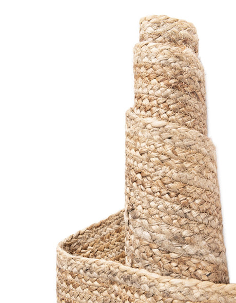 Natural 4' 1 x 6' 1 Braided Jute Rectangle Area Rug 100% Jute Hand Braided Natural Eco-Friendly Boho Style Carpet for Living Rooms Dining Office Space Dorms for Sale at Rug Engine