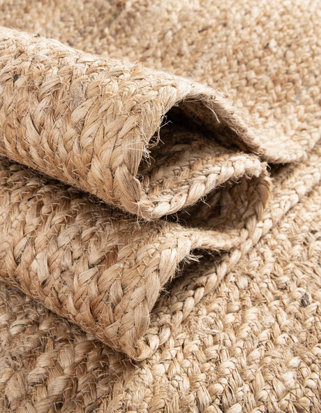 Natural 4' 1 x 6' 1 Braided Jute Rectangle Area Rug 100% Jute Hand Braided Natural Eco-Friendly Boho Style Carpet for Living Rooms Dining Office Space Dorms for Sale at Rug Engine