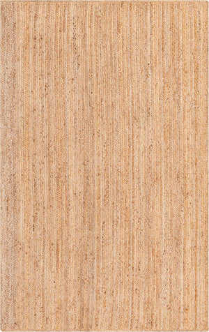 Natural 5' 1 x 8' Braided Jute Rectangle Rug