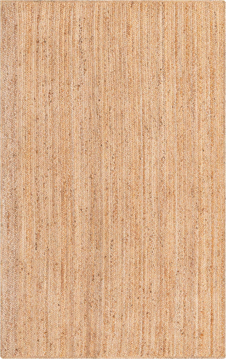 Natural 5' 1 x 8' Braided Jute Rectangle Rug