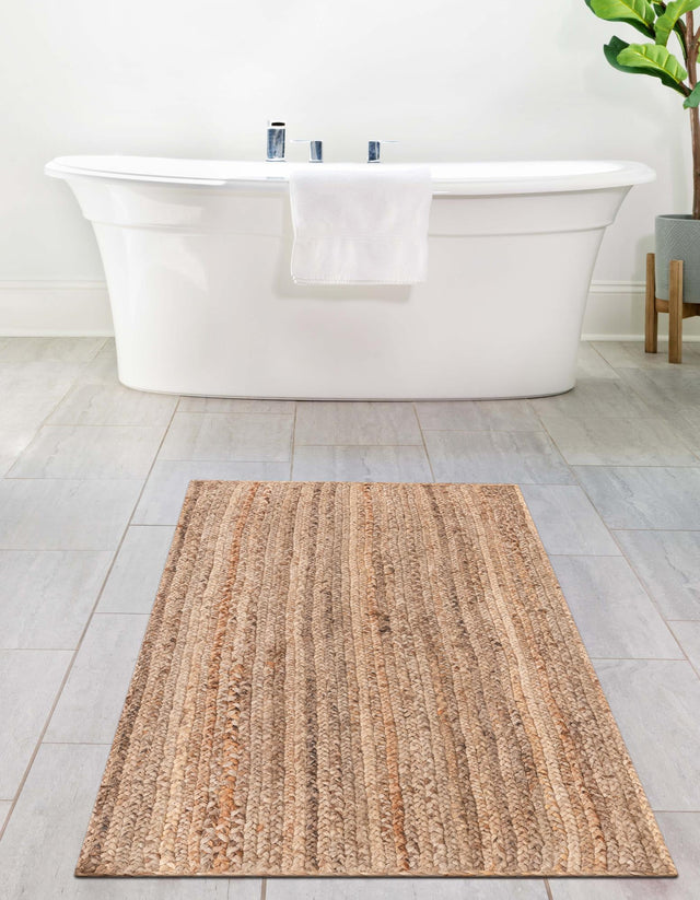 Natural 3' x 6' 1 Braided Jute Runner Rug