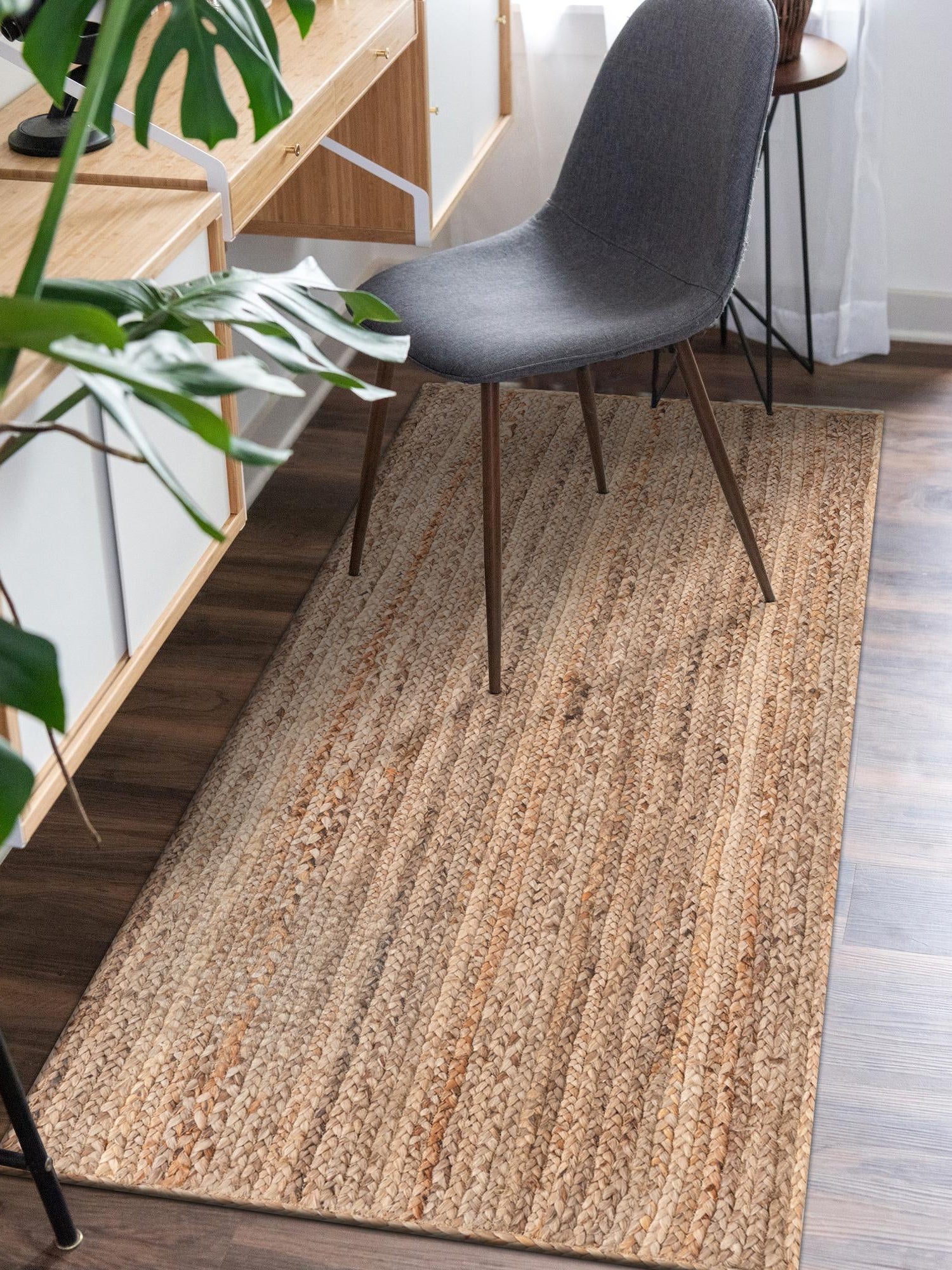 Natural 2' 7 x 10' Braided Jute Runner Area Rug 100% Jute Hand Braided Natural Eco-Friendly Boho Style Carpet for Living Rooms Dining Office Space Dorms for Sale at Rug Engine