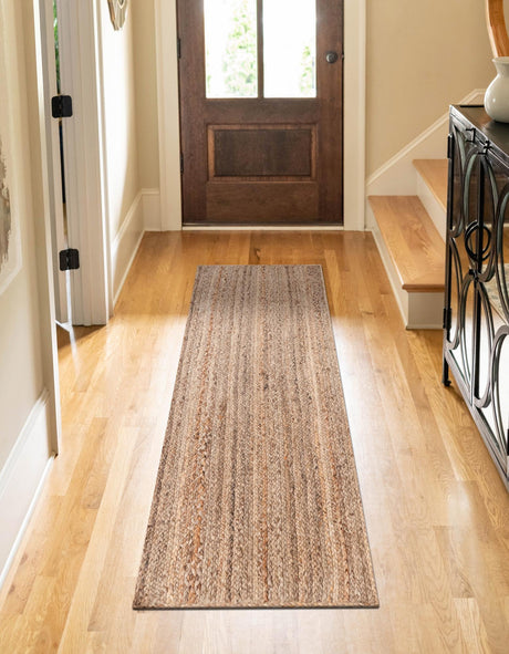 Natural 2' 7 x 8' Braided Jute Runner Area Rug 100% Jute Hand Braided Natural Eco-Friendly Boho Style Carpet for Living Rooms Dining Office Space Dorms for Sale at Rug Engine