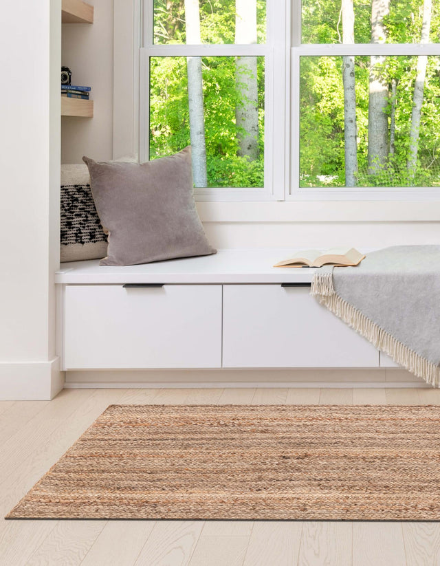 Natural 3' x 6' 1 Braided Jute Runner Rug