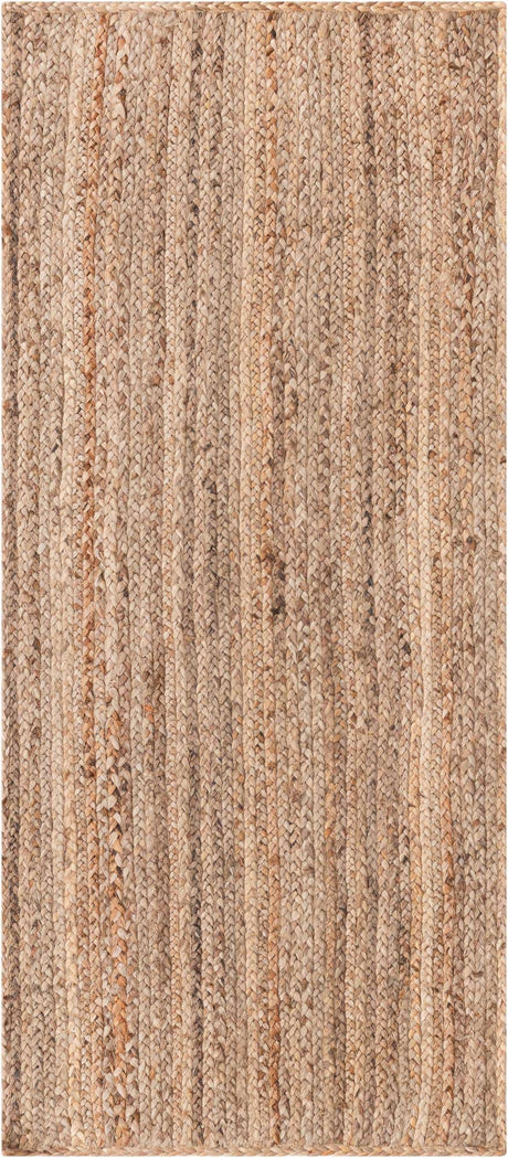 Natural 3' x 6' 1 Braided Jute Runner Rug