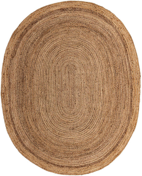 Natural 8' x 10' Braided Jute Oval Rug
