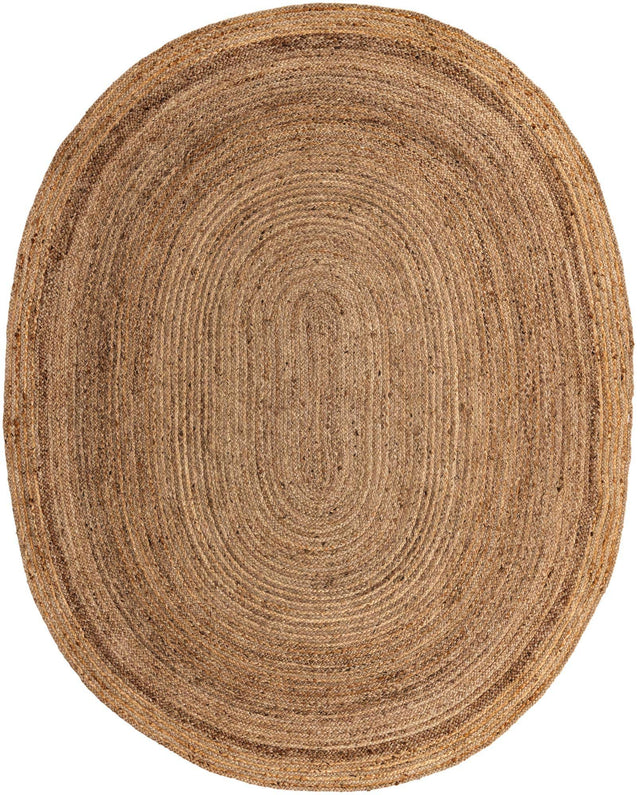 Natural 8' x 10' Braided Jute Oval Rug