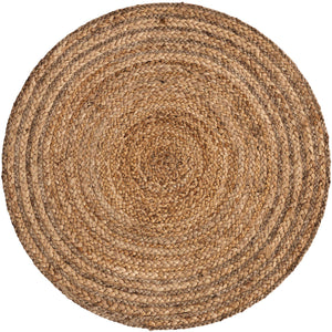 Natural 3' 3 x 3' 3 Braided Jute Round Rug
