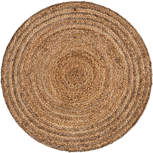 Natural 3' 3 x 3' 3 Braided Jute Round Rug