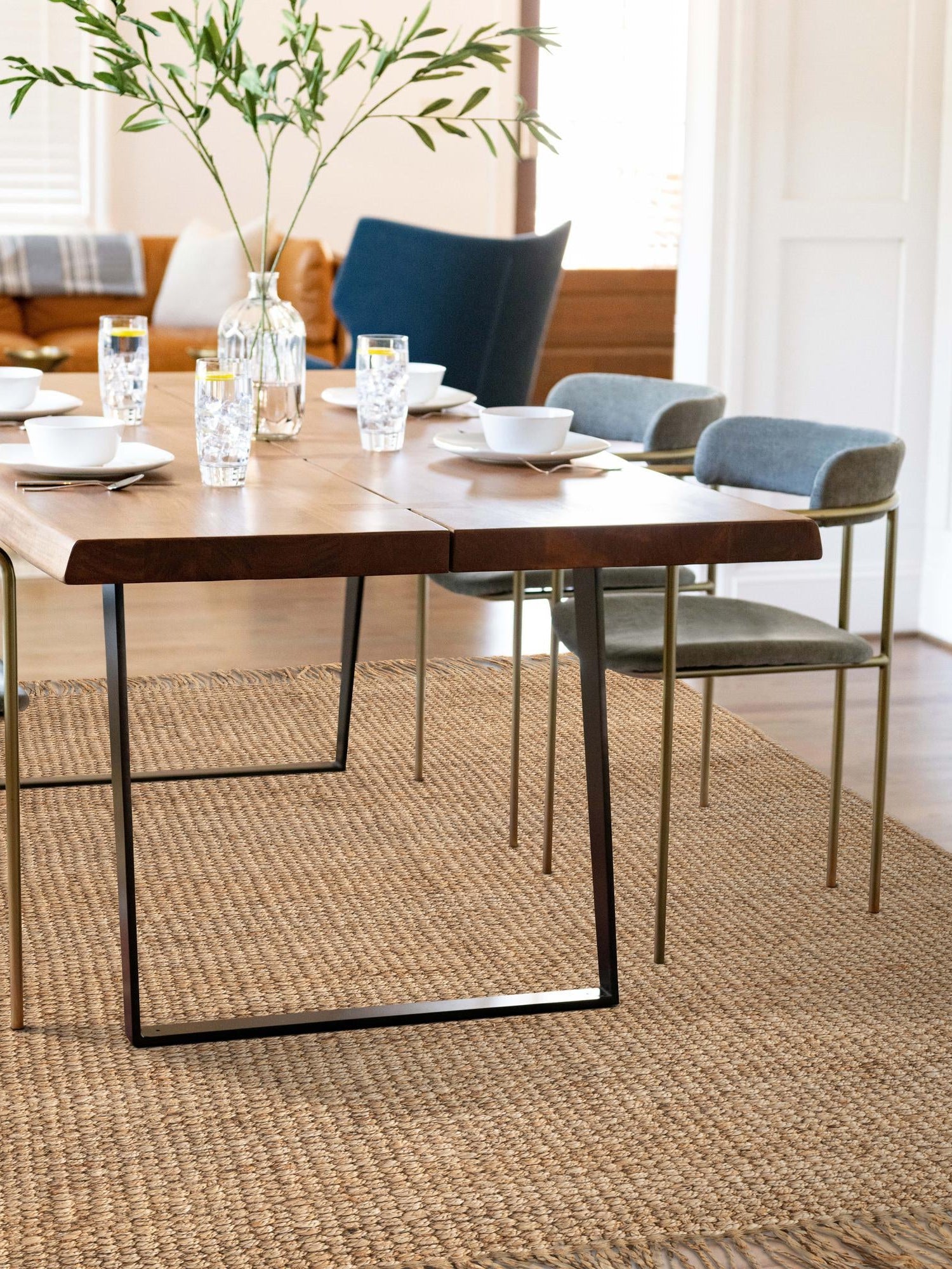 Natural 7' 1 x 10' Chunky Jute Rectangle Area Rug 100% All Natural Jute Sustainable Eco-Friendly Carpet Mat for Natural Interior Design Homes for Sale at Rug Engine